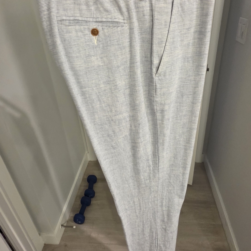 J. Crew Men's Light Gray Striped Chinos